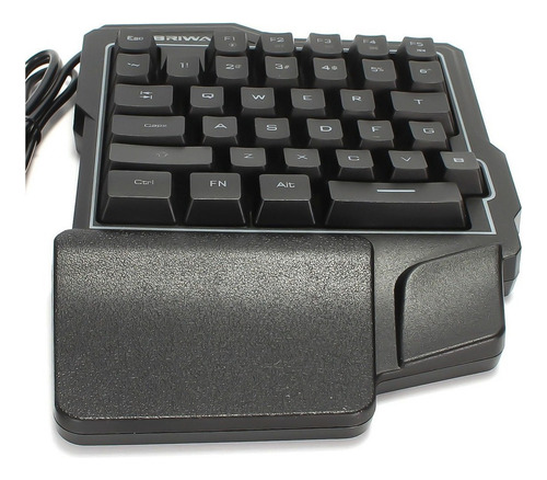 Teclado Led Semi Mecanico Gamer Uma Mão Pc Celular Jogos Cor de teclado Preto Idioma Português Brasil