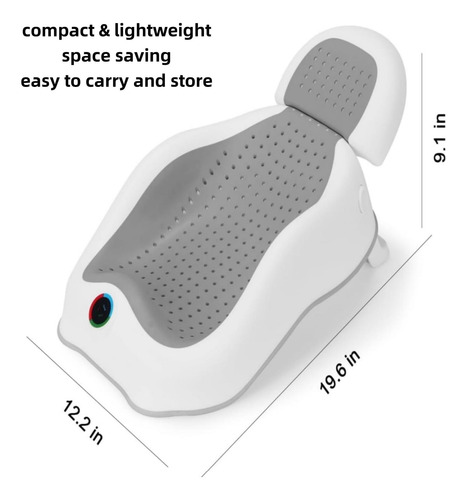 Bububoby Baby Bath Support Bathtul Con Termómetro, Ideal De