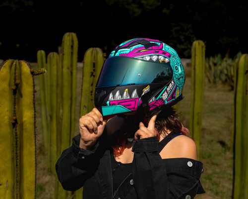 Hax Helmets Casco Abatible Dot + Ece Modelo Amatista Jaguar