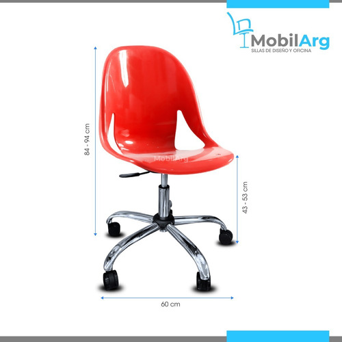 Imagen 4 de 4 de Silla De Escritorio Oficina Hogar Neumatica Giratoria Base Cromada Nina Casco Brillante Soporta 120 Kg -garantia Oficial