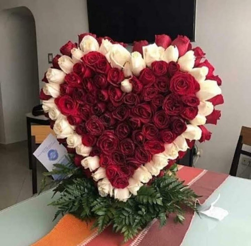 Corazón De Rosas Regalo De Aniversario, Amor, Cumplemes Gdl