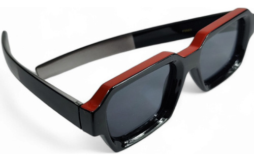 Lentes De Sol Textura Mármol Estilo Creativo Negro Rojo Negro Rojo