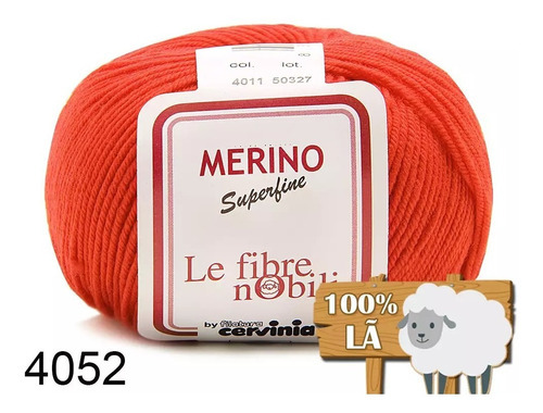 Lã Merino Cervinia 50g 158mts 100% Lã Crochê E Tricô Cor 4052- Telha III