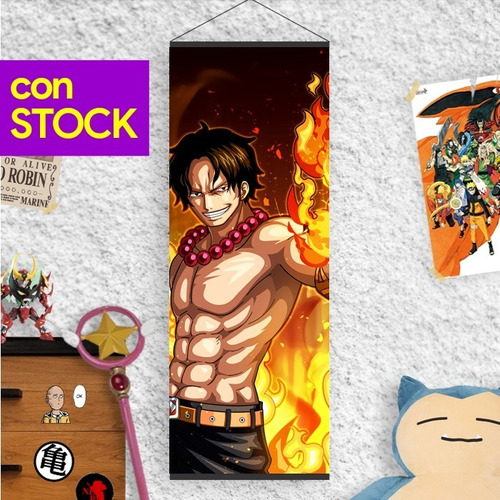 Imagen 1 de 4 de Lona De Ace Anime One Piece En Stock - Animeras