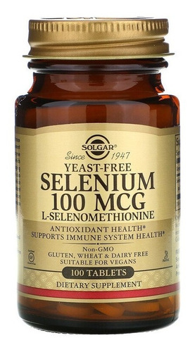 Selênio 100 Mcg 100 Comprimidos Solgar - Imp Eua