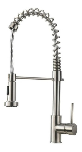 Imagen 1 de 7 de Griferia Canilla Cocina Gourmet Extensible Plateada