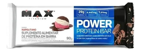 Power Protein Bar Max Titanium 90g - Sabor: Napolitano Napolitano