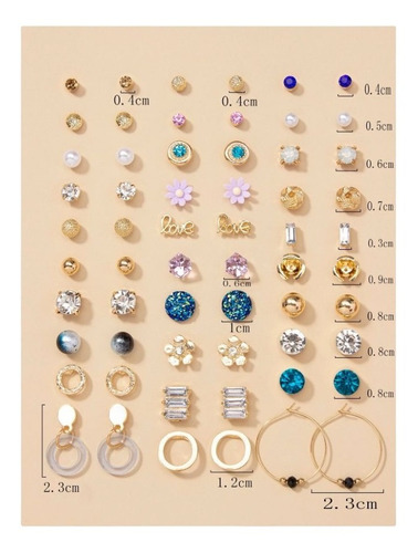 Pack 30 Pares De Pendientes Con Varios Diseños