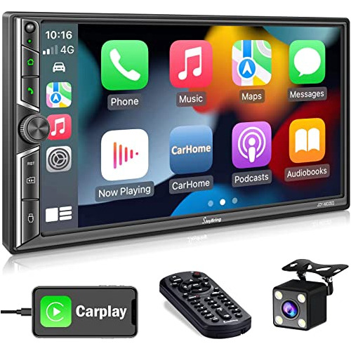 Estéreo De Coche Double Din Control De Voz Carplay,  ,...