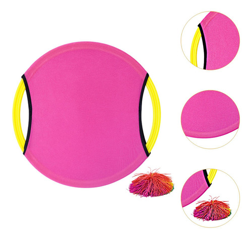 Trampoline Paddle Ball Set Kids Play Parent Paddle Rosa
