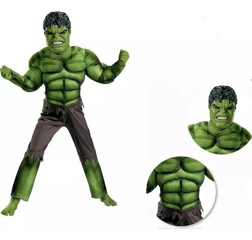 Disfraz Hulk Con Músculo Talle S Mundo Magico 