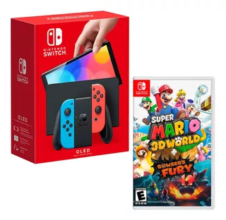 Consola Nintendo Switch Oled Neon + Mario 3d World Bowsers