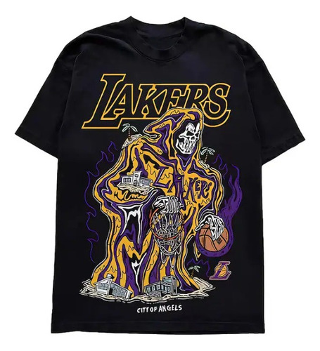 Polera Unisex Lakers Nba Bryan Basket Los Angeles Estampado