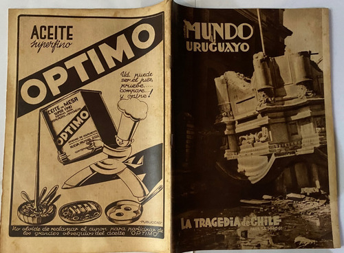 Mundo Uruguayo N°1033, Terremoto Chile Febrero 1939