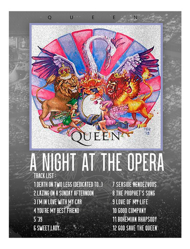 Poster Papel Fotografico Queen A Night At The Opera 80x40