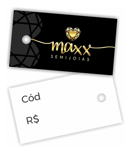 Mini Tag De Preço Com Logo Personalizada Furo Peças Produtos