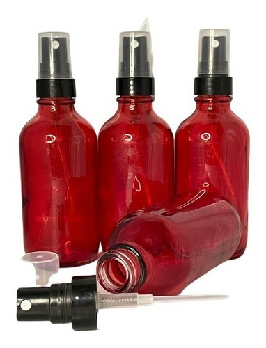 25 Frasco Botella 120 Ml Vidrio Atomizador Spray Rojo