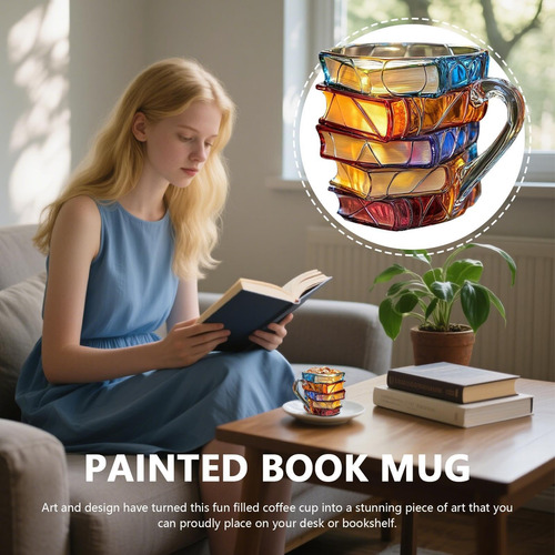 Taza De Café De Libro Pintado En 3d - Tazas De Café De