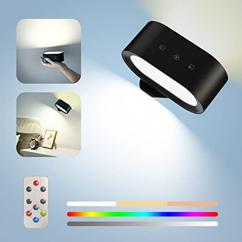Wall Lights, Battery Operated Wall Sconces Wireless Rgb...