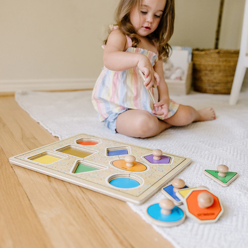 Puzle De Madera Melissa Doug Deluxe Jumbo Knob, Geométrico