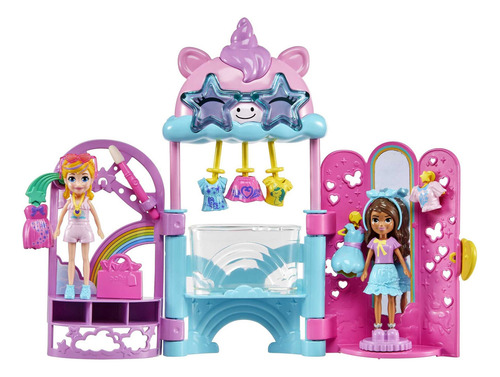 Polly Pocket Estudio De Estilo Glamoroso 19 Piezas