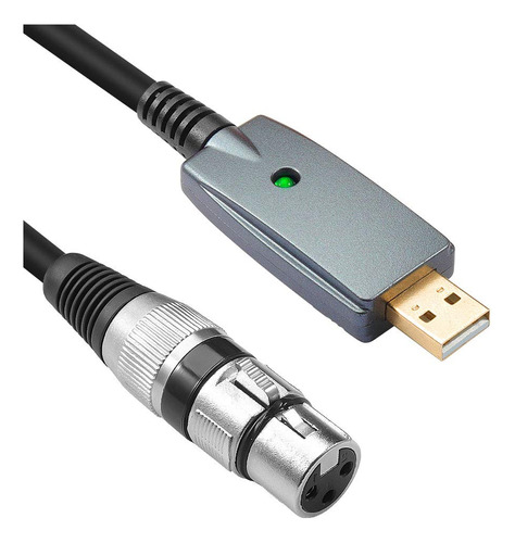 Disino Cable De Micrfono Usb, Xlr Hembra A Usb, Cable Conver