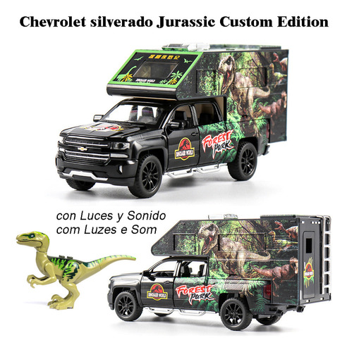 Chevrolet Silverado Jurassic Custom Miniatura Metal Coche