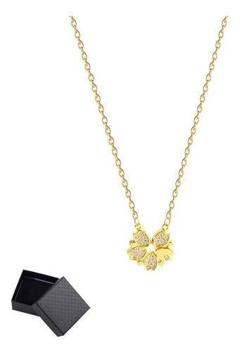 Collar Trébol De Cuatro Hojas Con Cadena Clavícula De Amor