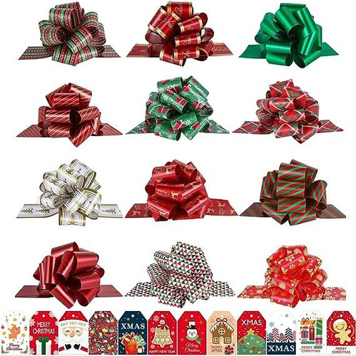 Aplicável A 12 Pcs Traje Moños Navideños Para Regalo