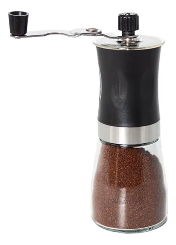 comprar Molinillo Café Triturador De Granos Manual Acero Vidrio 