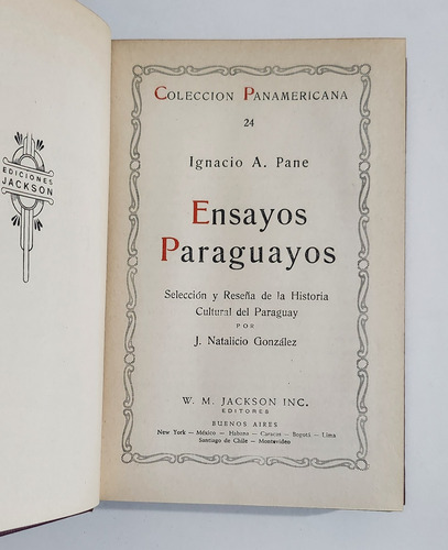 Ensayos Paraguayos - Ignacio Pane - Jackson (Usado)