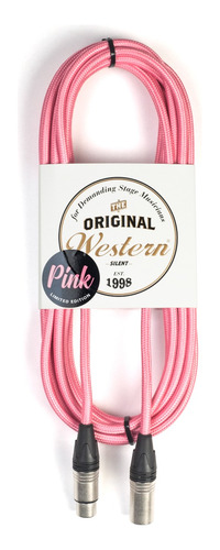 Cable Xlr Canon Para Micrófono Western 3mts Tela Rosa