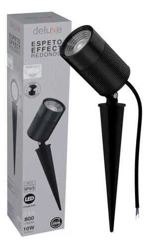 Espeto De Jardim Effect Led Branco Foco 10w 800 Lumens Deluxe Carcaça Preto Luz Branco-frio 110v/220v