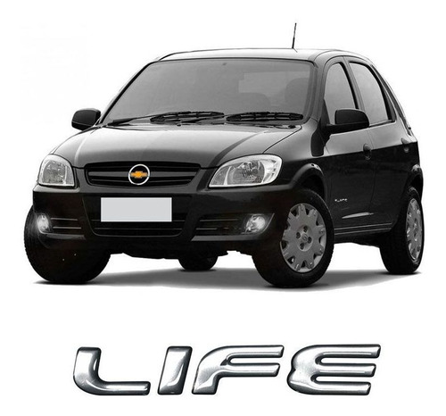 Imagem 1 de 3 de Emblema Life Celta Corsa 07/ Adesivo Modelo Original Cromado