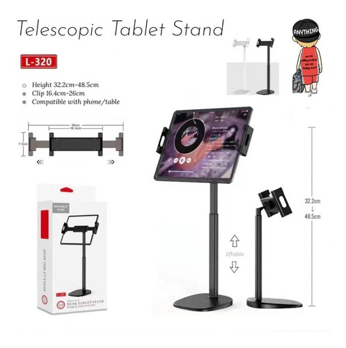 Soporte De Mesa Para Tablet Y Celular - Ajustable