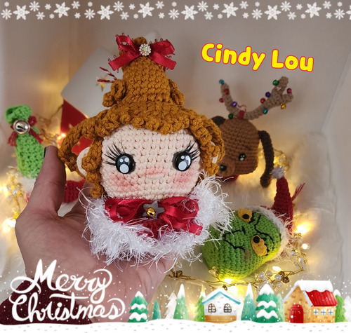 Esfera Grinch Crochet Tejida Para Navidad Arbol (Usado)