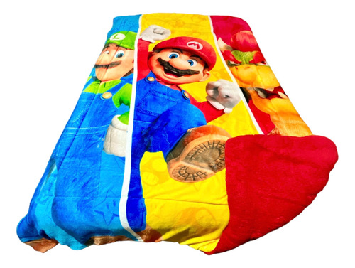 Cobertor Matrimonial Con Borrega Mario Bros
