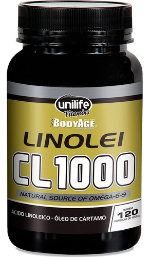 Linolei Cl 1000 Óleo De Cártamo Unilife 120 Cápsulas