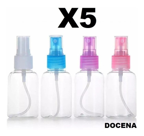 Imagen 1 de 3 de Pack X5 Docenas De Botellas Plasticas Spray Aerosol 50 Ml
