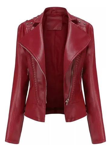 Chamarra biker roja clearance