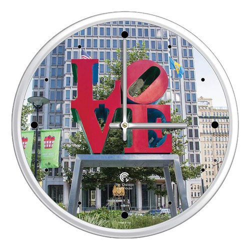 Chicago Philadelphia-love Sculpture Reloj De Pared Silencios