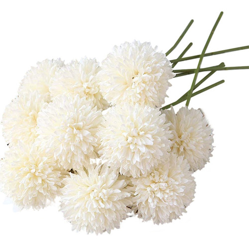 Ramo De Flores Artificiales De Crisantemo, 10 Unidades