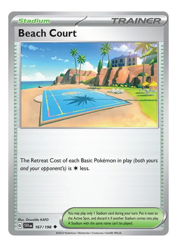 Carta Pokemon Beach Court Original Expansion Scarlet&violet