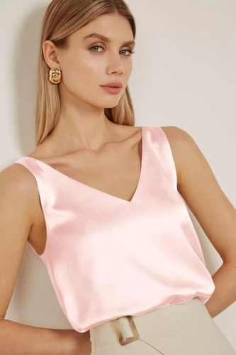 Top De Verano Con Tirantes Para Mujer Con Cuello En V.