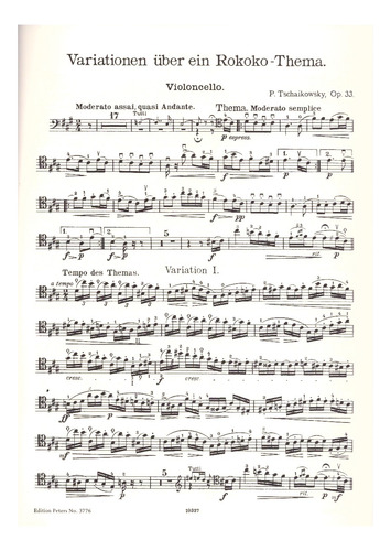P.i. Tchaikovsky: Rococo Variations Op.33 For Violoncello &