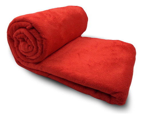 Cobertor Manta Soft Microfibra Queen 2,20m X 2,40m Camesa Cor Vermelho Desenho Do Tecido Lisa