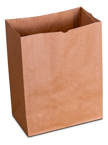 Saco Papel Kraft 50 Uni Grande Delivery Fast Food Entregas Cor Marrom-claro Sem Impressão