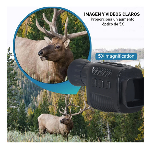 Cámara Monocular Nv100 Visión Nocturna 4k Zoom 5x Telescopio