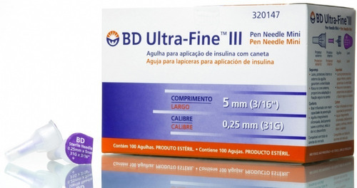 Aguja Descartable Ultra-fine 31gx5mm X100 Bd Para Pen