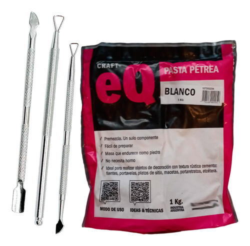 Pasta Petrea Blanca Eq Arte 1kg Devastador Repujador Bolillo